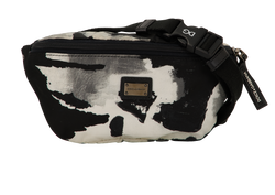Watercolor Print Belt Bag, Nylon, Black/White, MII, 2*